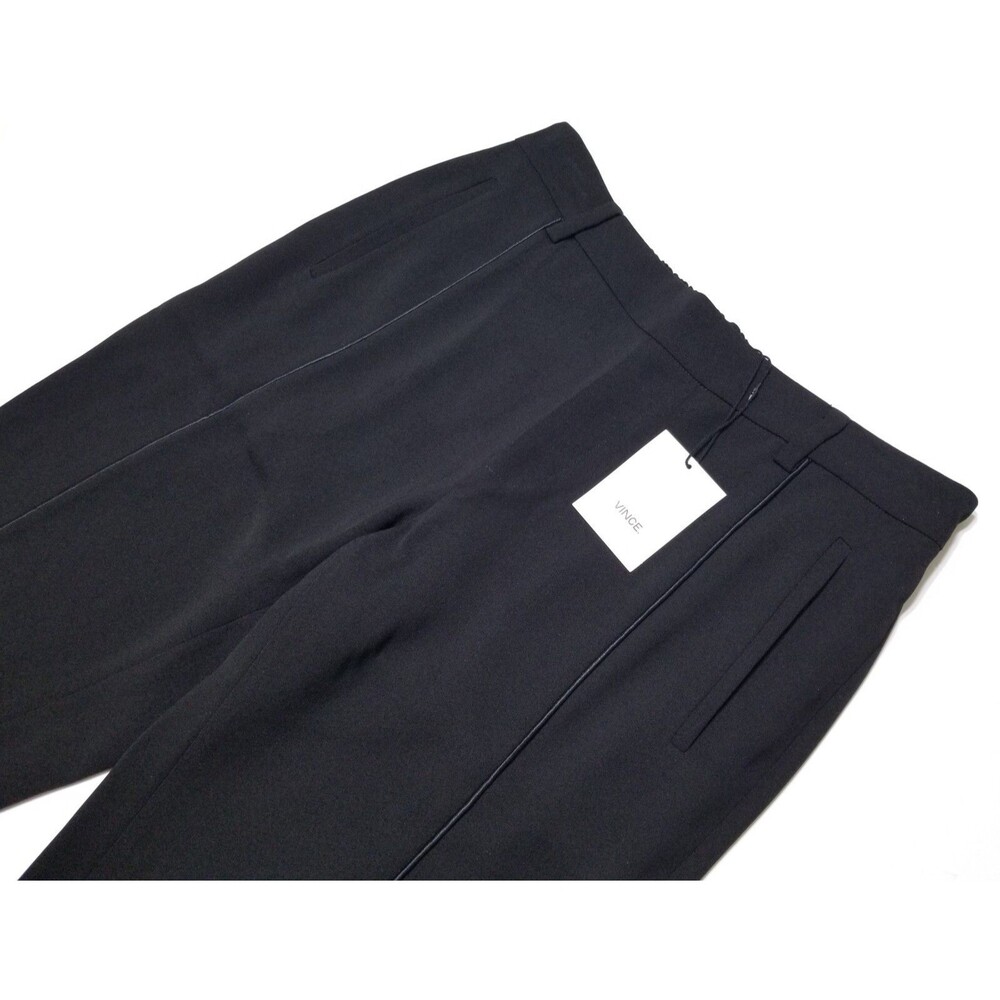 NWT Vince Relaxed Satin Piped Pull-On Trouser Pants in Black Size XS, S $295 - Picture 4 of 14